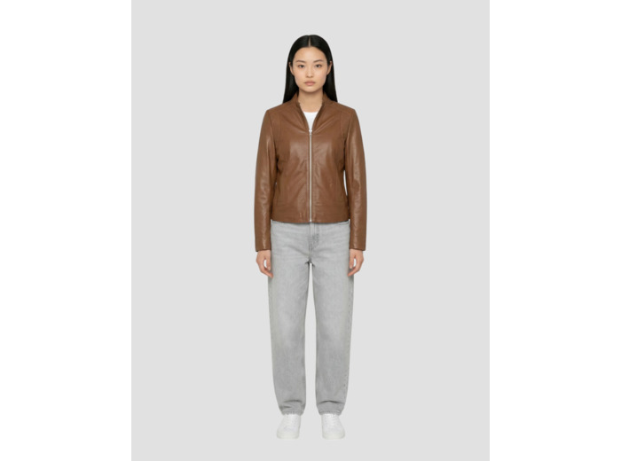 Blouson ajouré, cuir d’agneau
