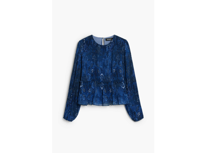 Blouse À Manches Longues En Tissu – Femme