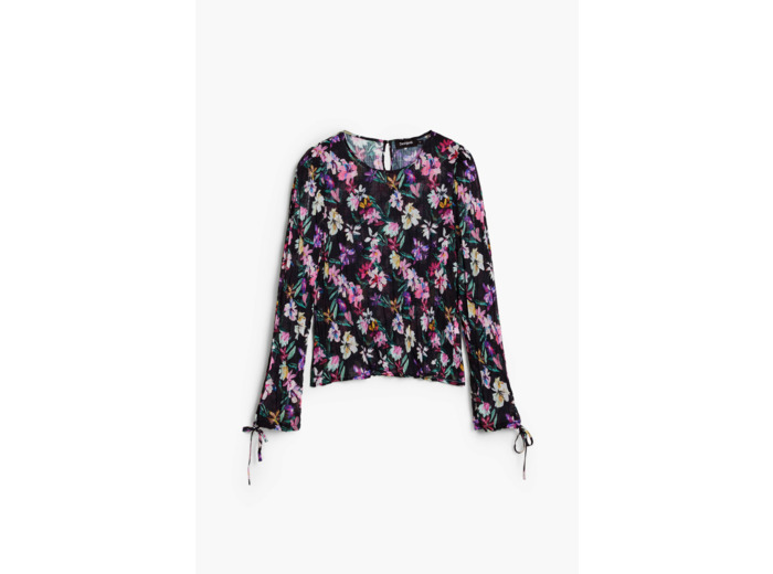 Blouse À Manches Longues En Tissu – Femme
