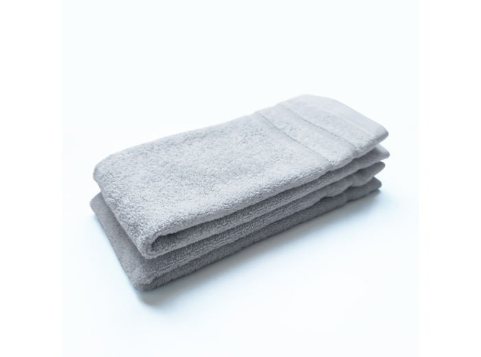 Lot de 2 Serviettes invité DODO MINERAL - Coloris GRIS CLAIR