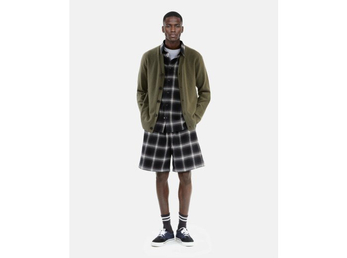 Cardigan col v boutonne olive kaki