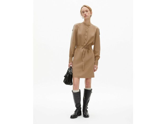 Robe courte a lanches longues brown