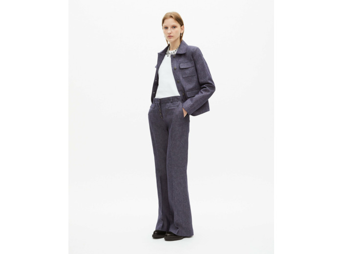 Veste courte 4 poches a rabat blue