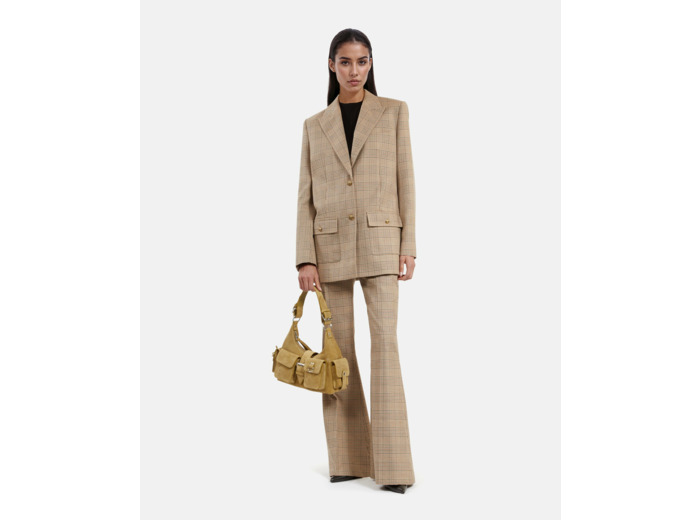 Veste de costume simple croisure 2 boutons beige-brown