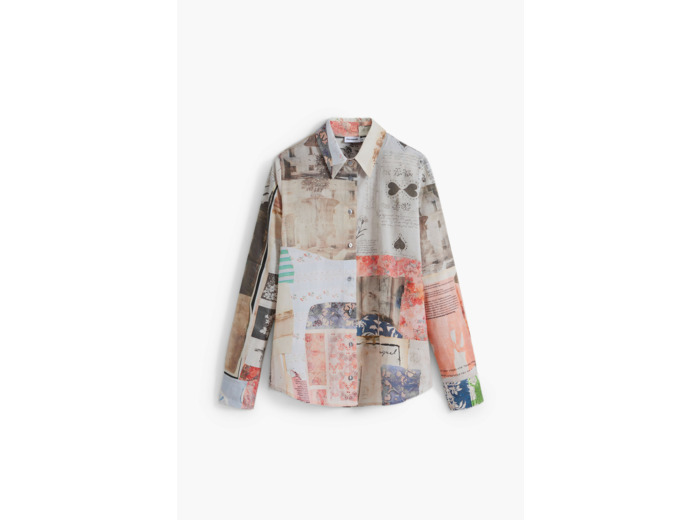 Chemise À Manches Longues En Tissu – Femme