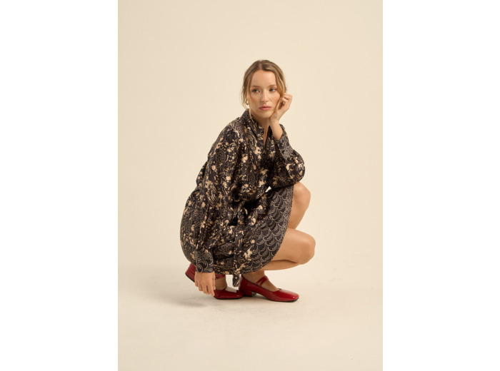 Robe imprimée à manches longues