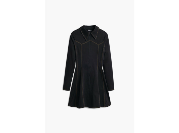 Robe À Manches Longues En Tissu – Femme