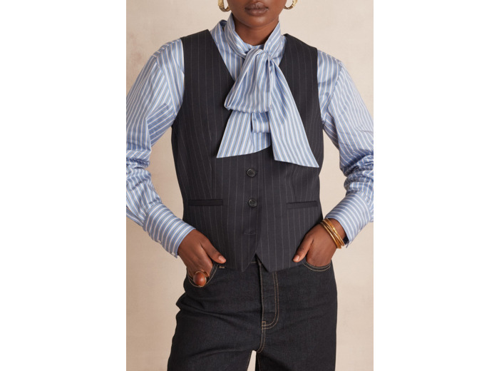 Gilet de tailleur sans manches ABEL rayée