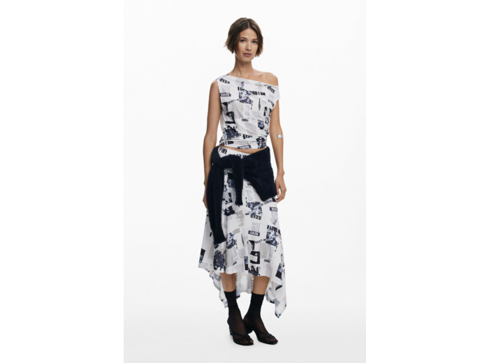 Jupe Mi-Longue En Maille – Femme
