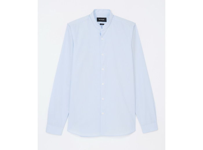 Chemise en popeline col officier