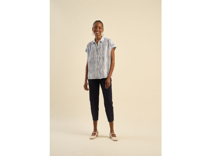 Chemise manches courtes rayée