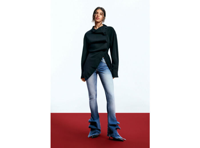 Chemise À Manches Longues En Tissu – Femme