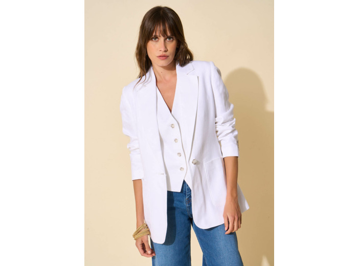 Veste de tailleur contenant du lin