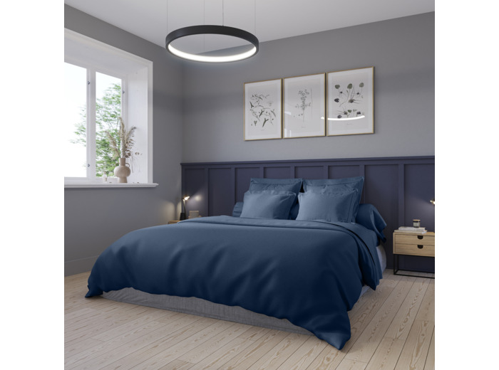Housse de couette Harmonie Satin de coton coloris Marine