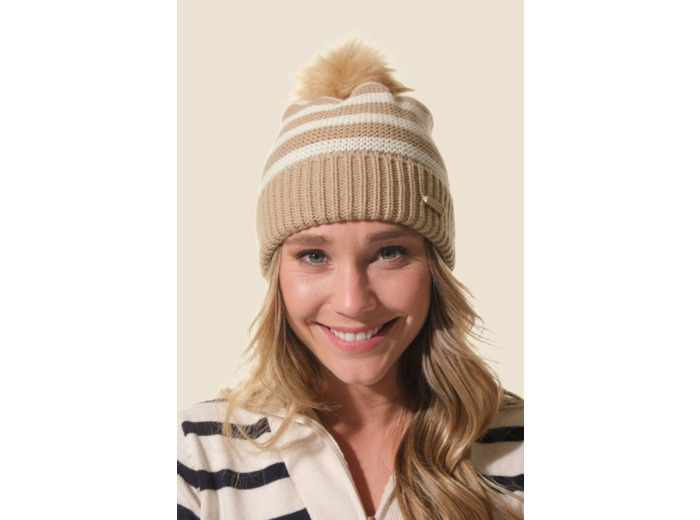 Bonnet uni avec pompon Diaz