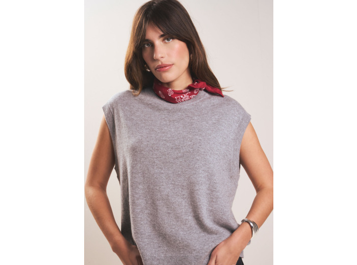 Pull sans manches en cachemire