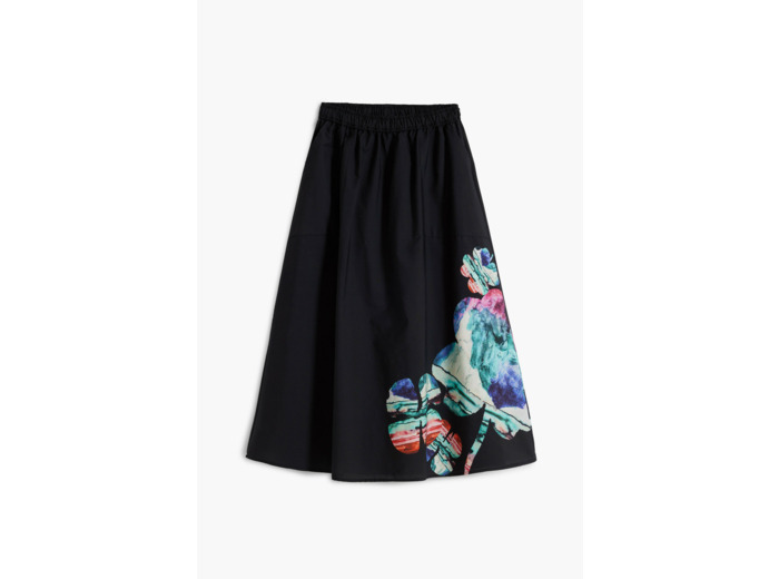 Jupe Mi-Longue En Tissu – Femme