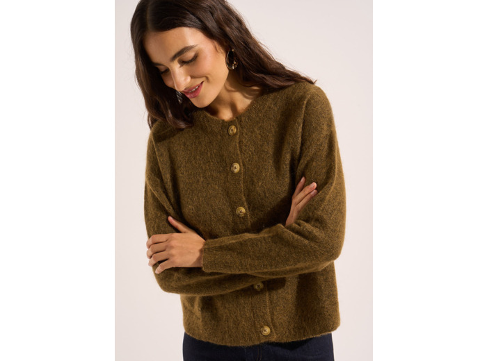 Gilet cardigan ample à col rond