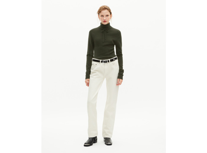 Pull col roulé en cachemire kaki kaki