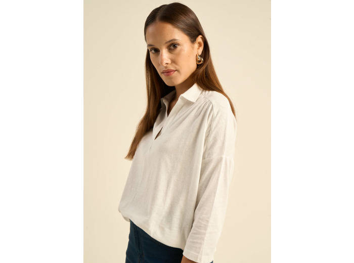 Tee-shirt large avec col polo