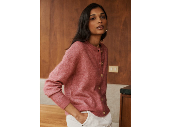 Gilet cardigan ample à col rond