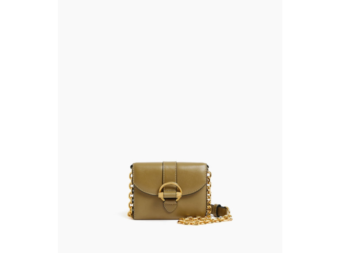 Porte cartes à bandoulière amovible Pia en cuir lisse