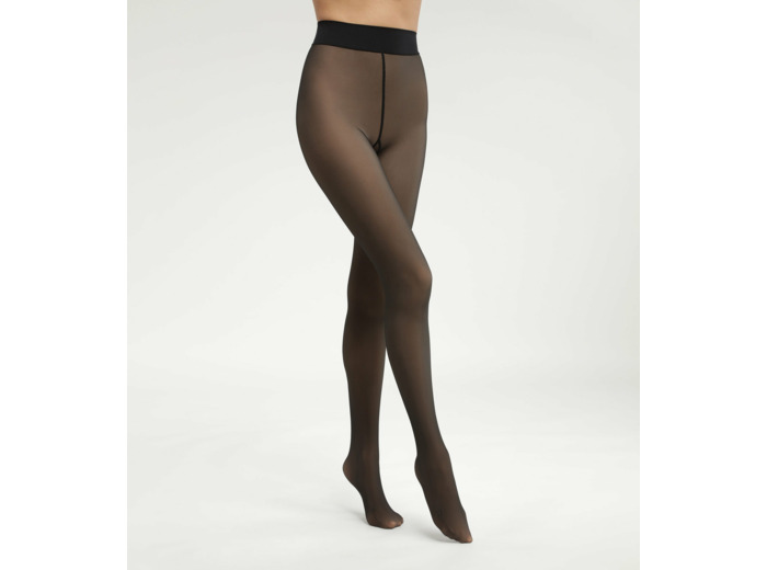 Collant femme opaque et chaud effet transparent Noir Dim Thermo