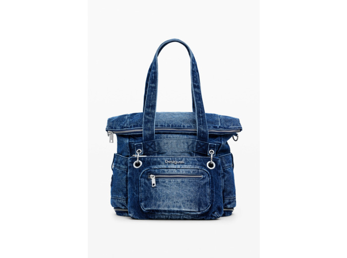 Grand Sac À Dos En Denim