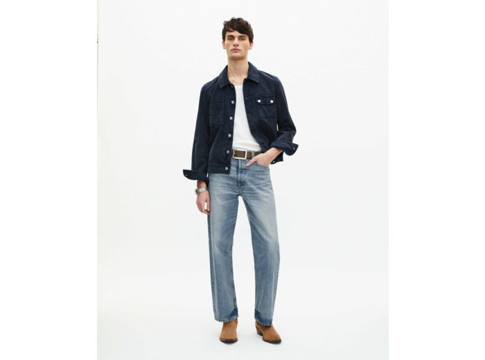 Blouson velours fine delave dark navy