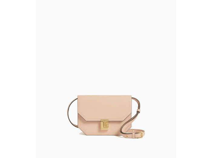 Petit sac bandoulière Rose en cuir lisse