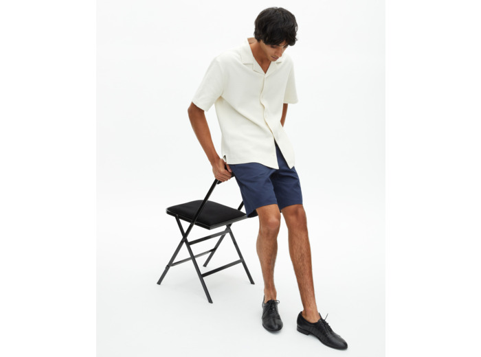 Chemise manches courtes nid d'abeille écrue ecru