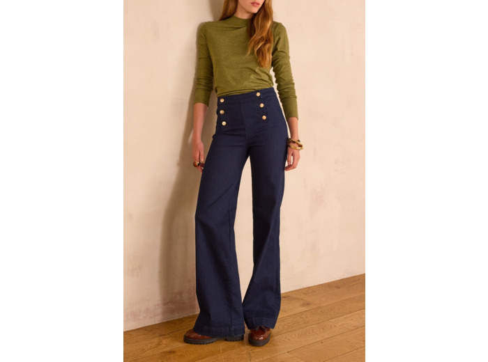 Jean taille haute large OXAN en denim