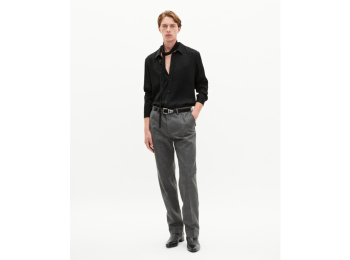 Chemise en jacquard léopard noire black