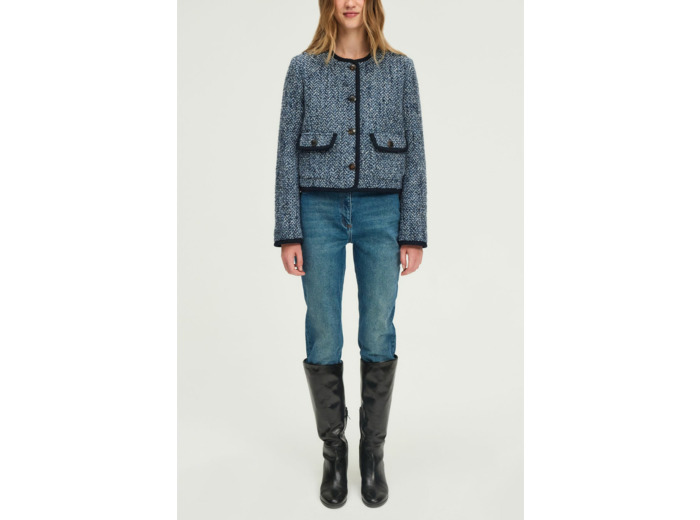 Veste sans col à chevrons - NAILA