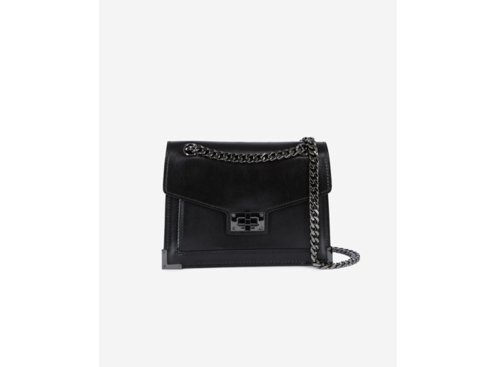Sac emily small en cuir lisse noir black