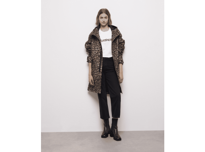 Parka leopard waterproof print leopard