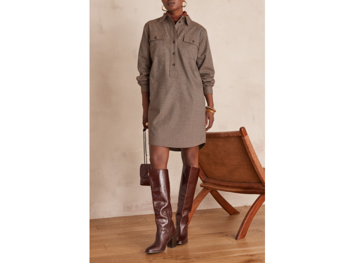 Robe MARLINE motif pied de poule