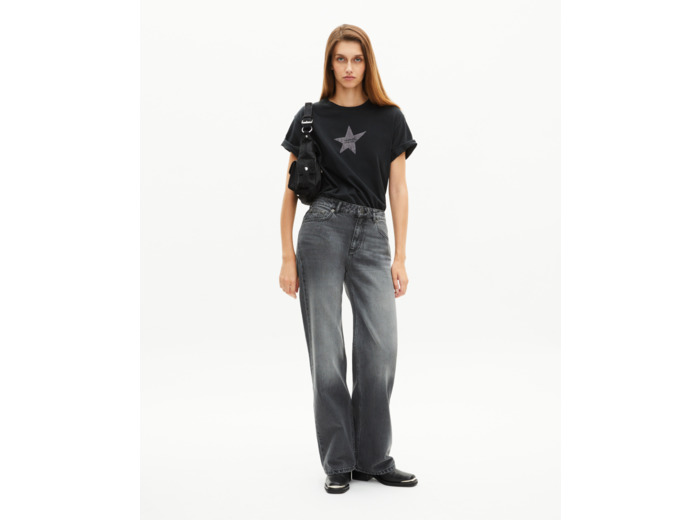 Jean large noir délavé black