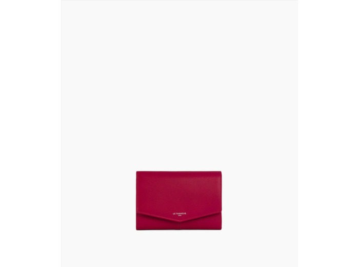 Grand portefeuille zippé Charlotte en cuir lisse