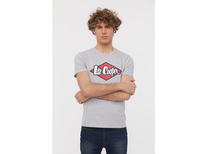 T-shirt manches courtes en coton bio avec print logo poitrine