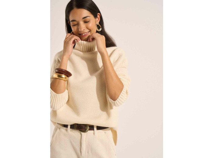 Pull col roulé en laine