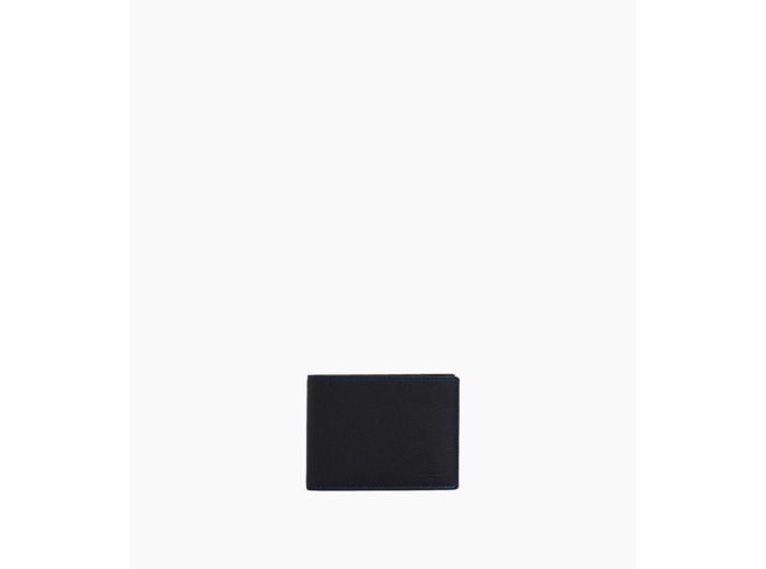 Portefeuille horizontal zippé 2 volets Charles en cuir grainé