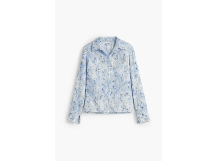 Chemise À Manches Longues En Tissu – Femme