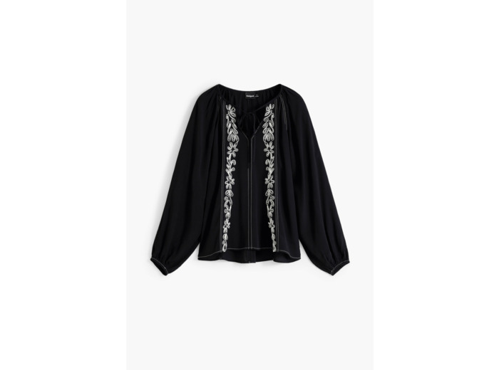 Blouse À Manches Longues En Tissu – Femme
