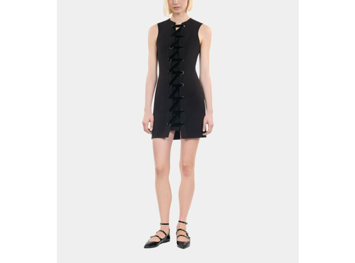 Robe courte avec laçage noire black