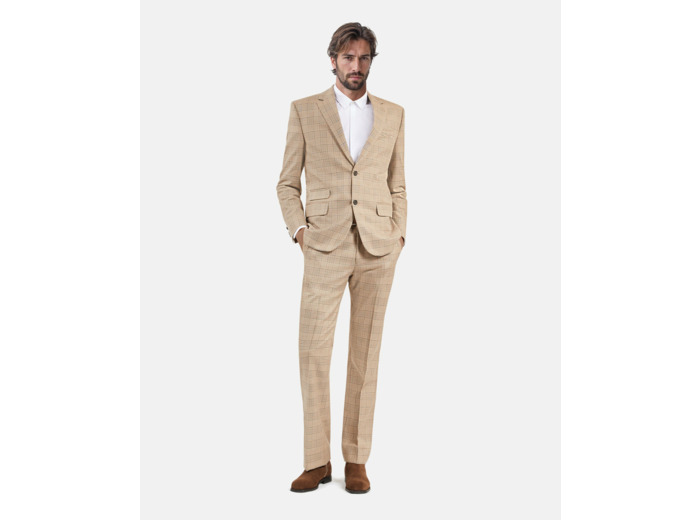 Veste de costume large 2 boutons beige-brown