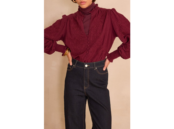 Blouse brodée MALIA en 100% coton