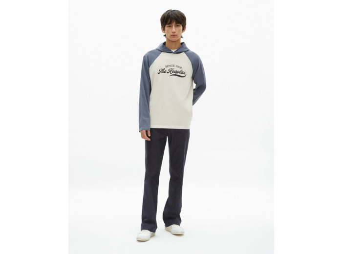 T-shirt manches longues raglants a capuche beige grey