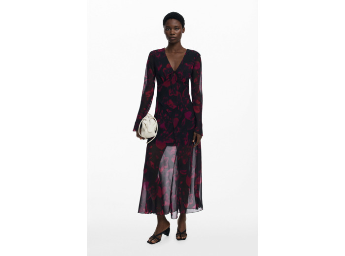 Robe À Manches Longues En Tissu – Femme