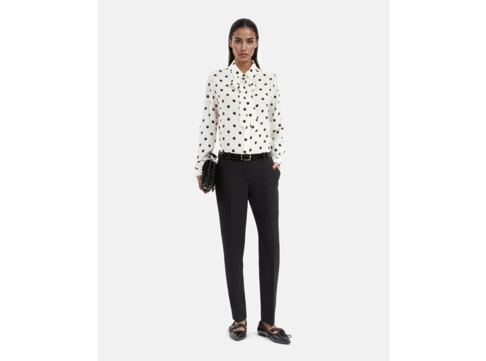 Chemise manche longue a pois white / black